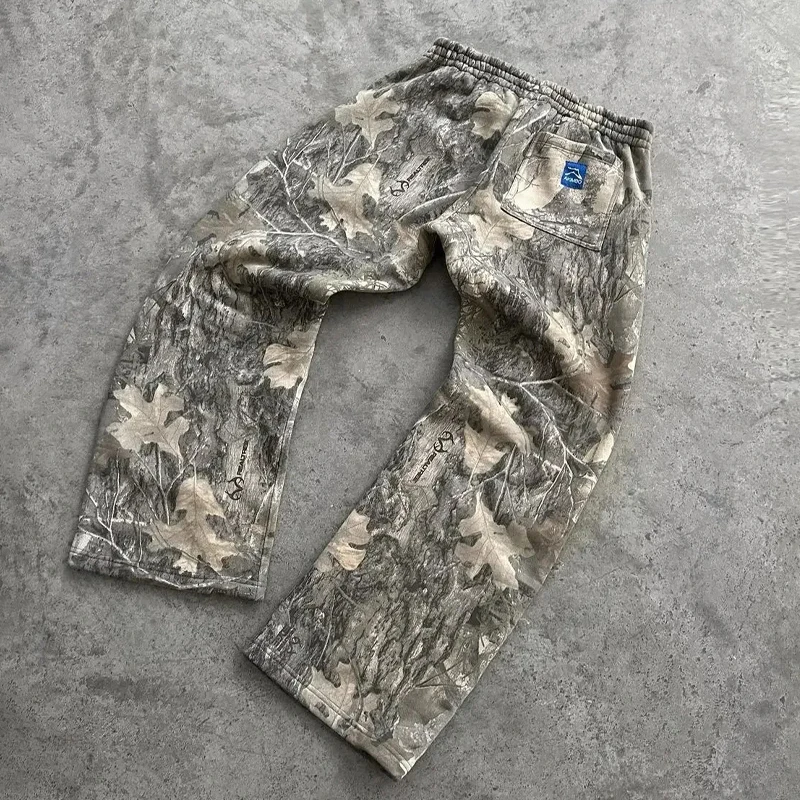 Y2K Streetwear Men Camouflage Pattern Print High Street Hip Hop Sweatpants Women Oversized Unisex Casual Camo Baggy Pants Gothic