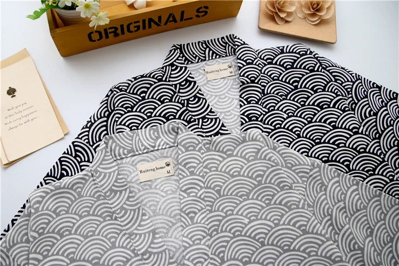 Alternative view of Men Homewear Japanese Traditional Kimono Yukata Top Shorts Clothing Summer Pajamas Set for Men Samurai Male Sleepwear Bathing